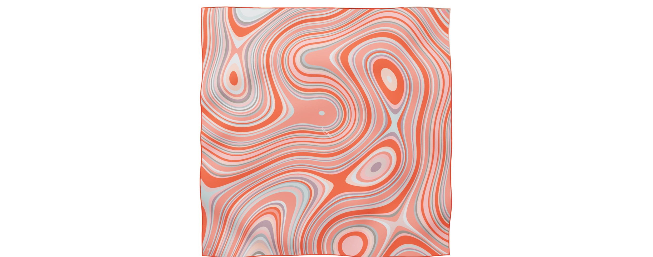 "Les vagues" square 90 scarf