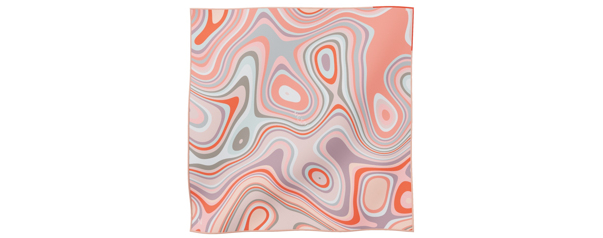 "Les vagues" square 45 scarf