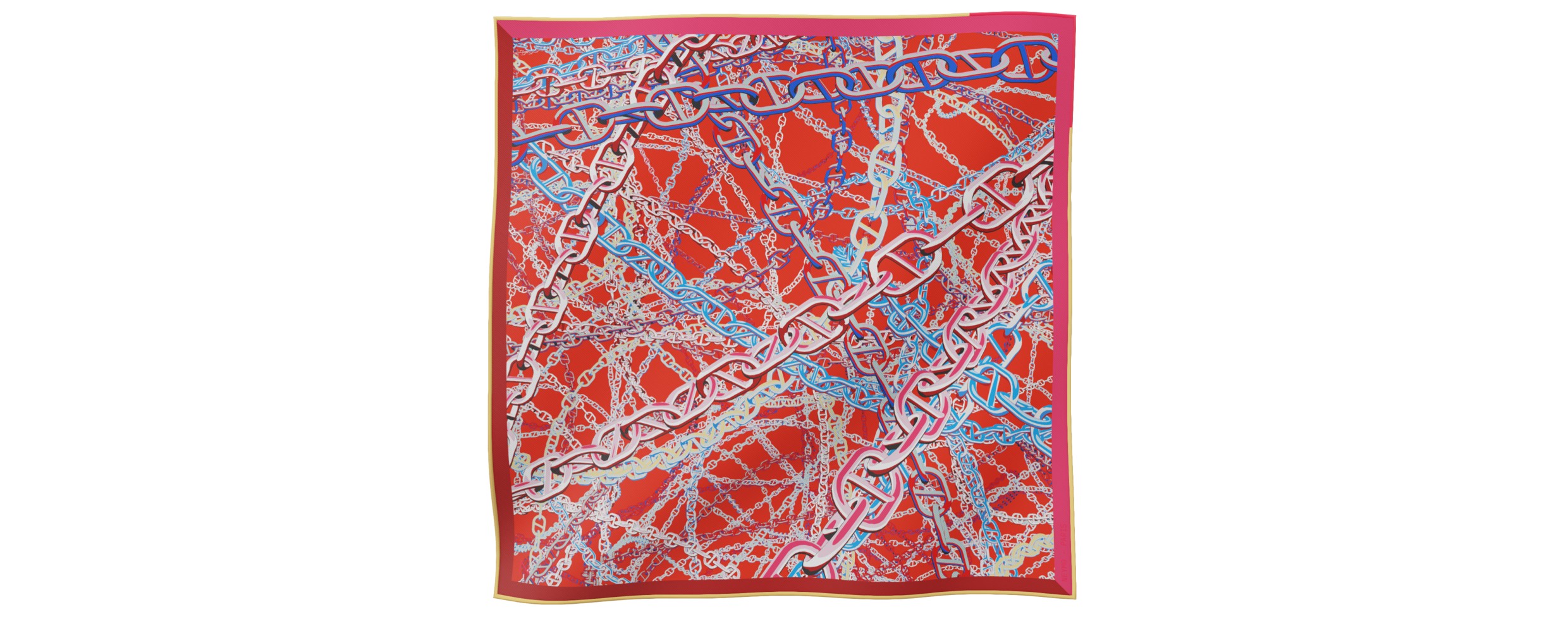 "Pop Chain" square 45 scarf