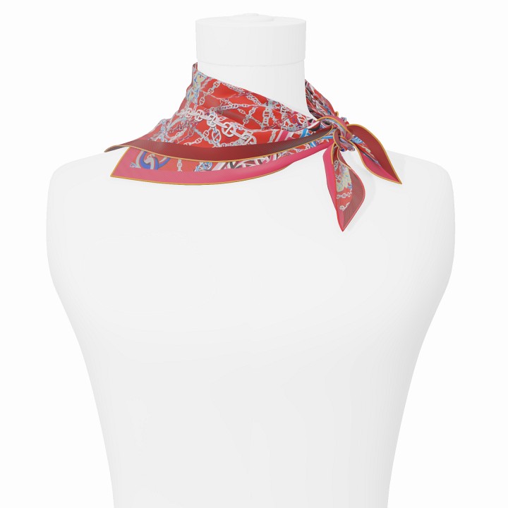 "Pop Chain" square 45 scarf