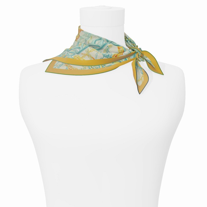 "Pop Chain" square 45 scarf