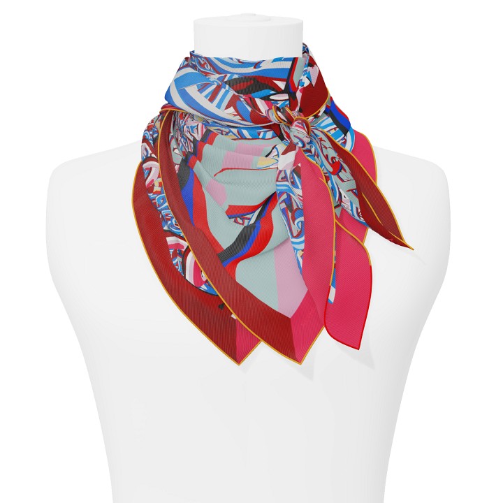 "Pop Chain" square 90 scarf