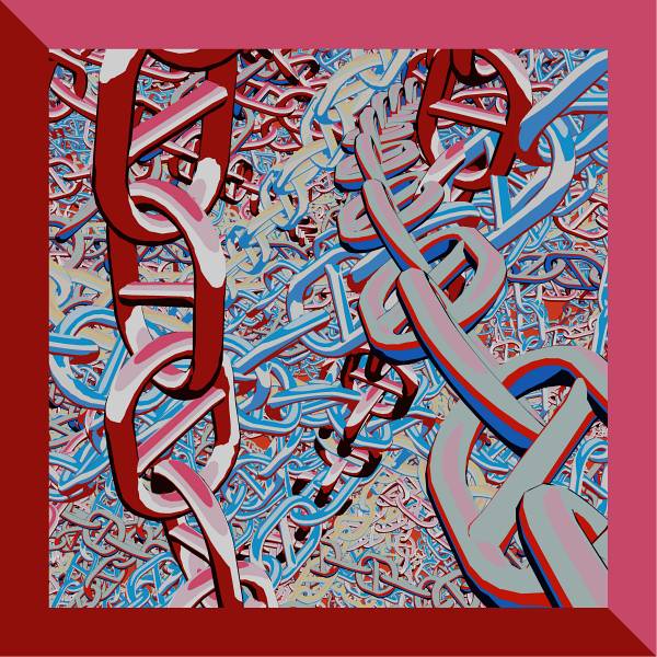 "Pop Chain" square 90 scarf