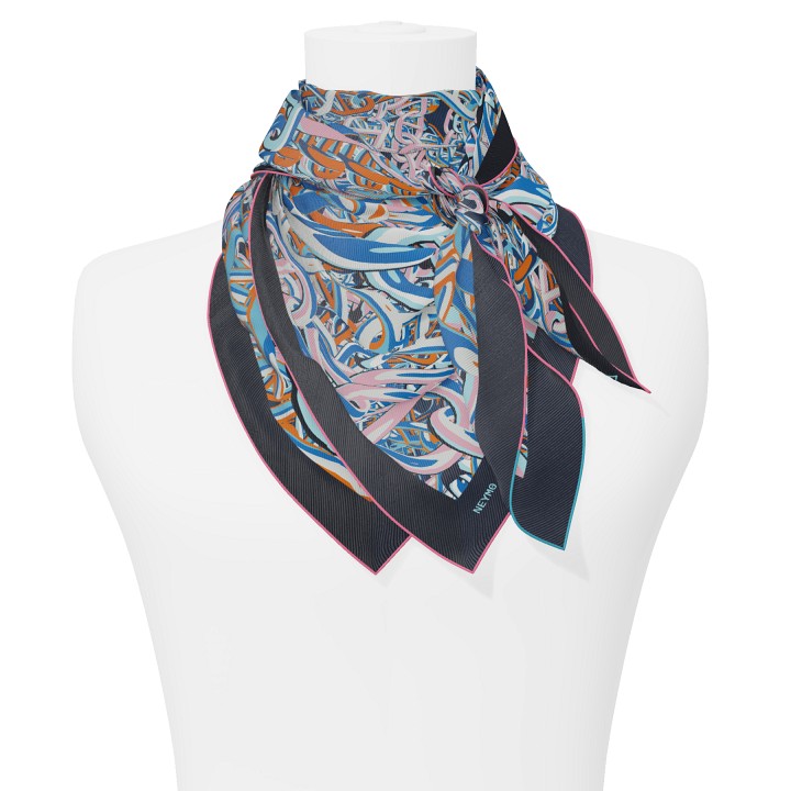 "Pop Chain" square 90 scarf