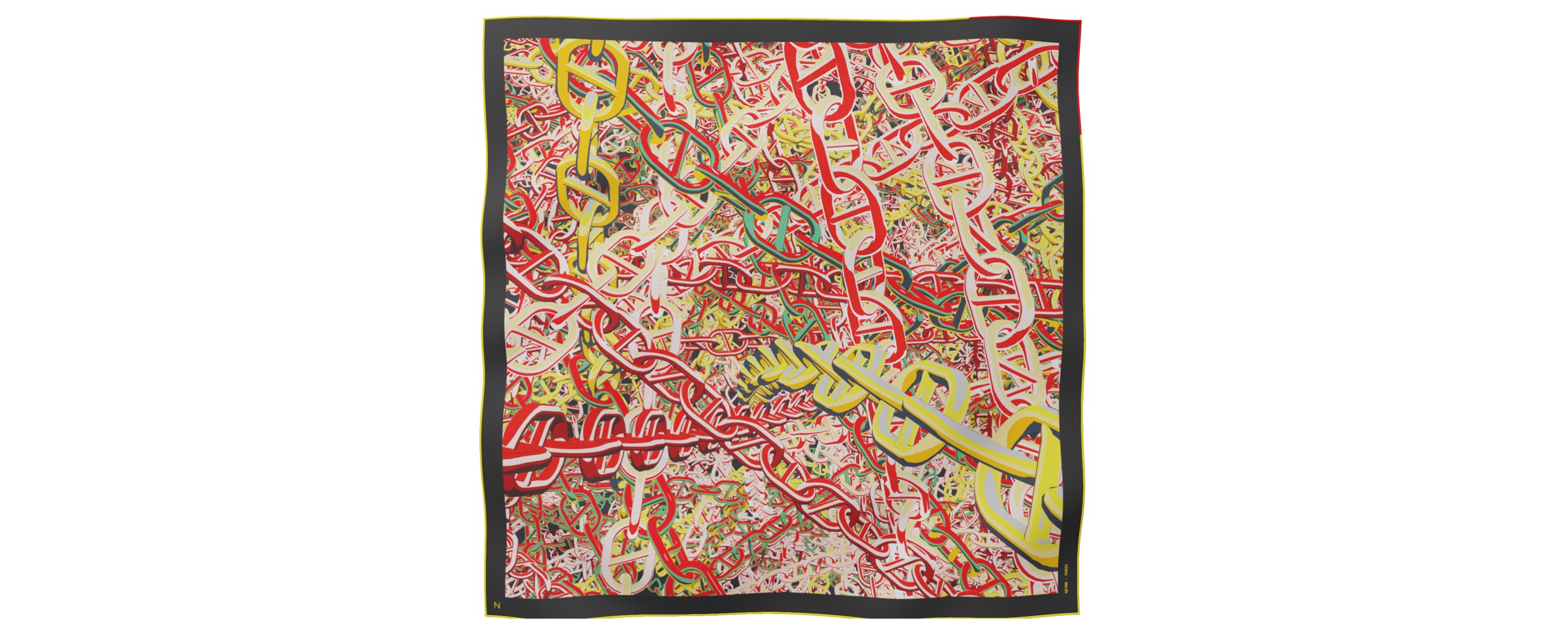 "Pop Chain" square 90 scarf