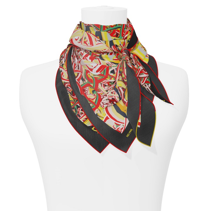 "Pop Chain" square 90 scarf