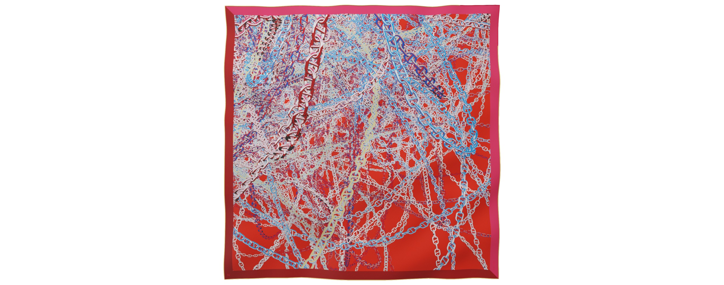 "Pop Chain" giant square 130 scarf