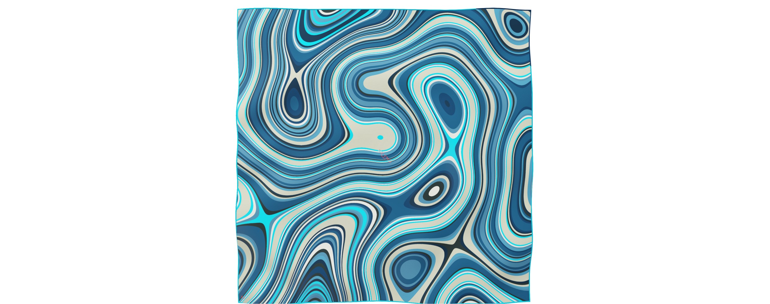 "Les vagues" square 90 scarf