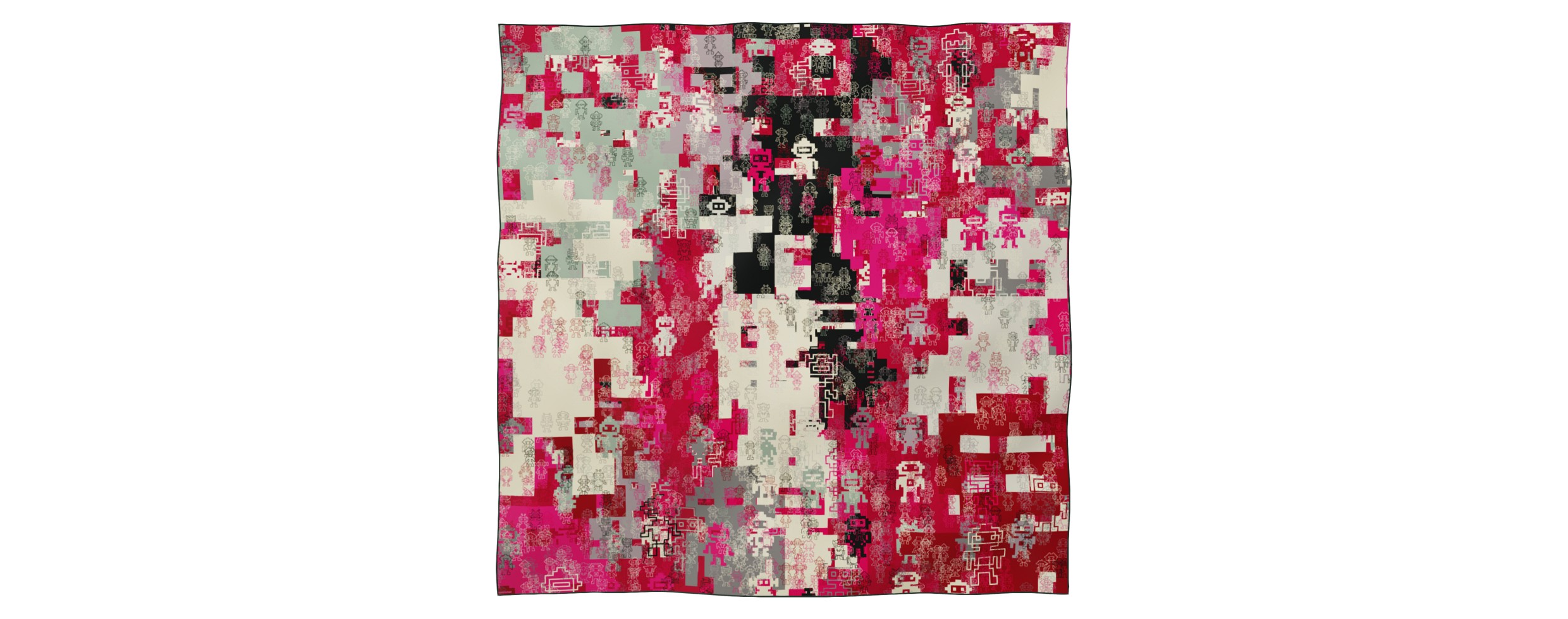 "Silk-Bots" square 130 scarf