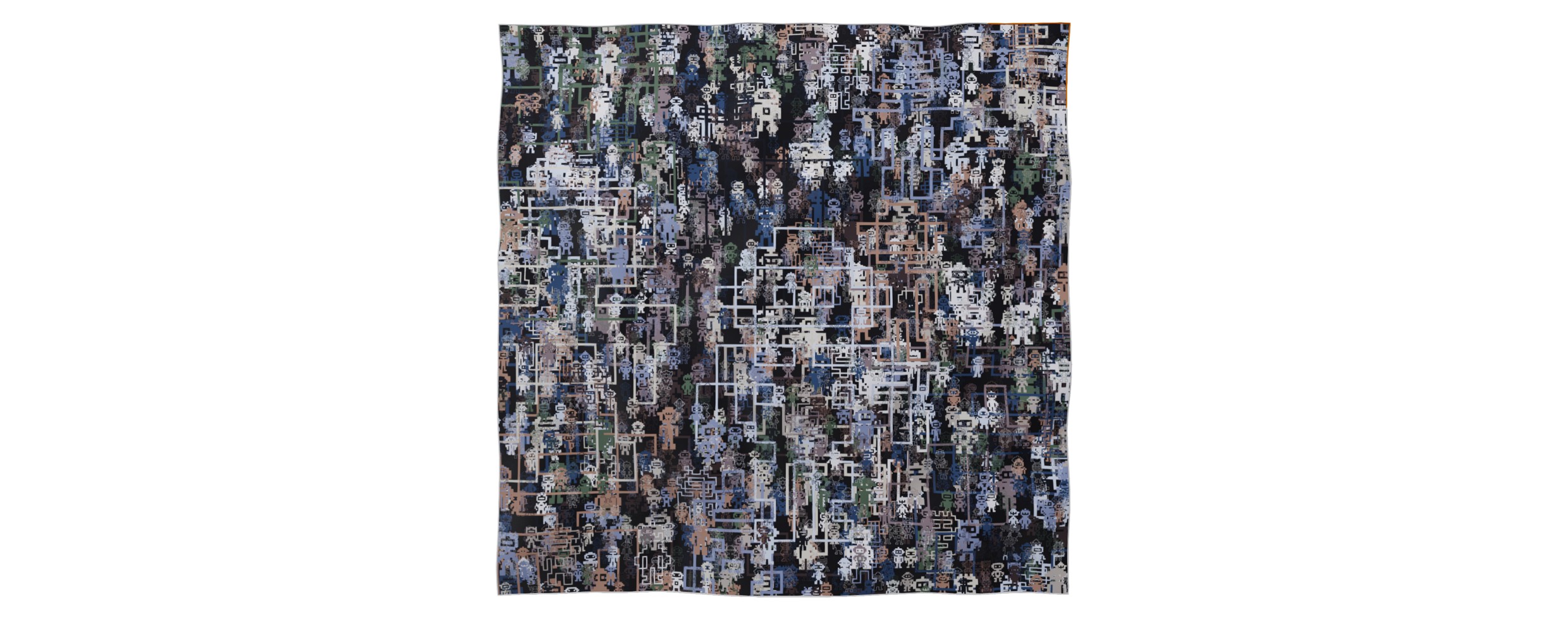 "Silk-Bots" square 130 scarf