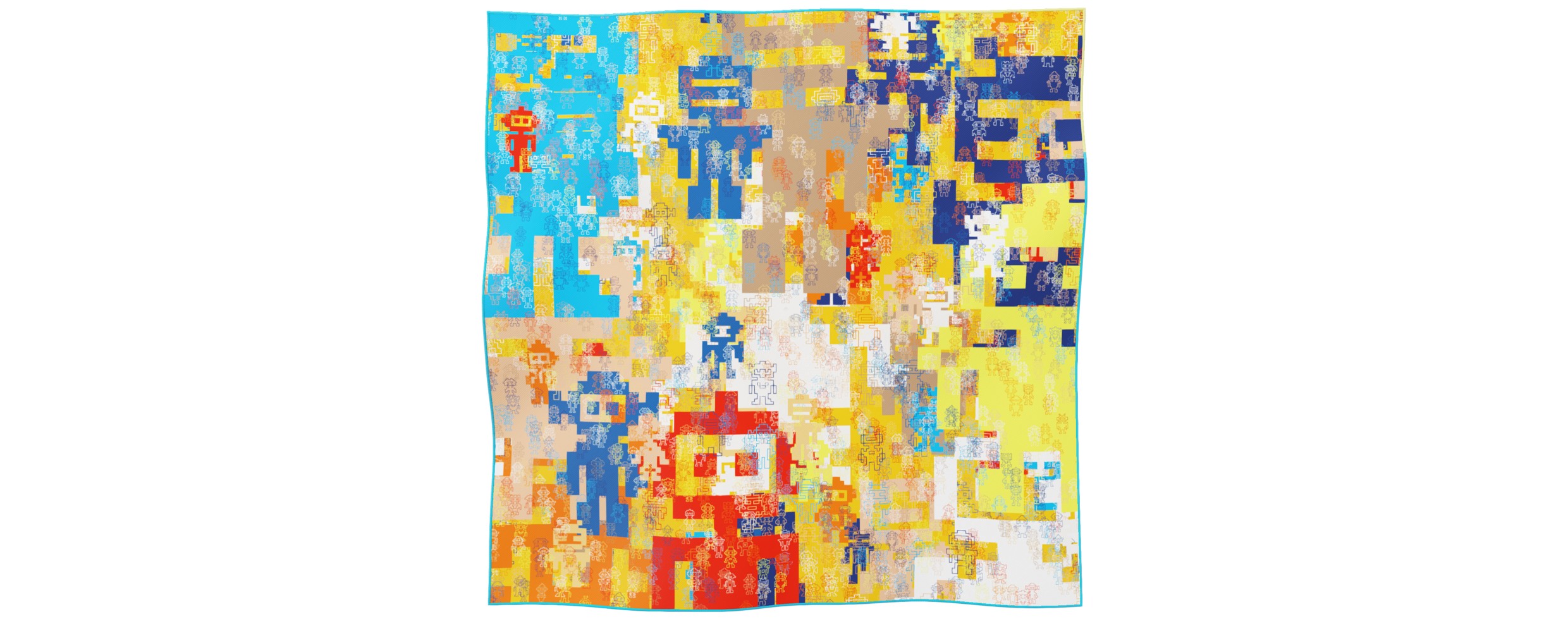 "Silk-Bots" square 70 scarf