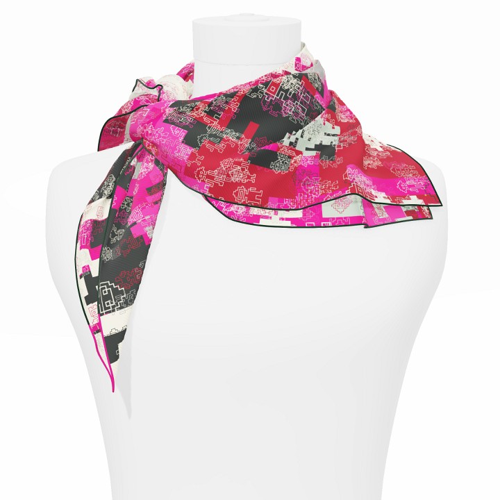 "Silk-Bots" square 70 scarf