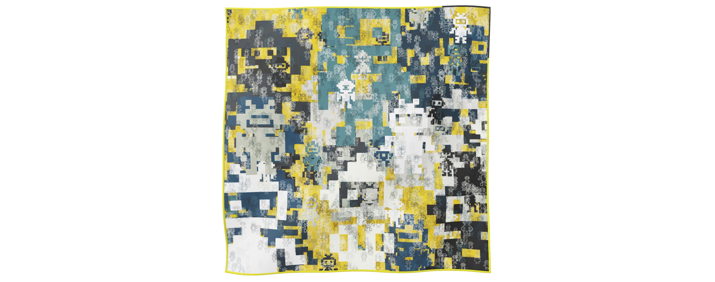 "Silk-Bots" square 45 scarf