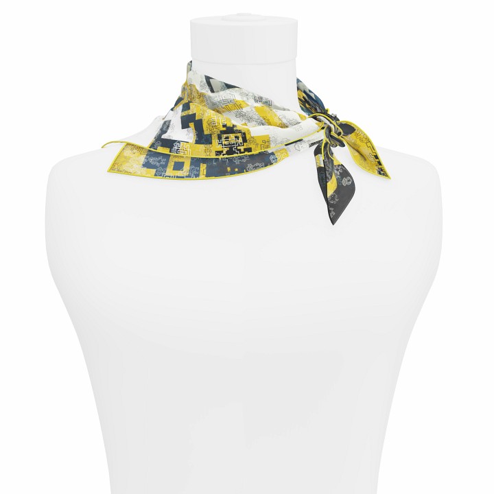 "Silk-Bots" square 45 scarf