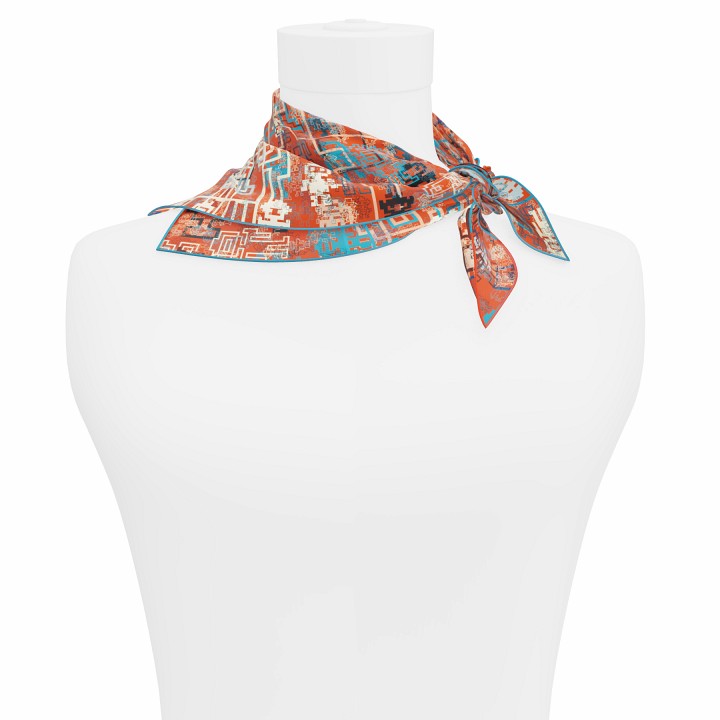 "Silk-Bots" square 45 scarf