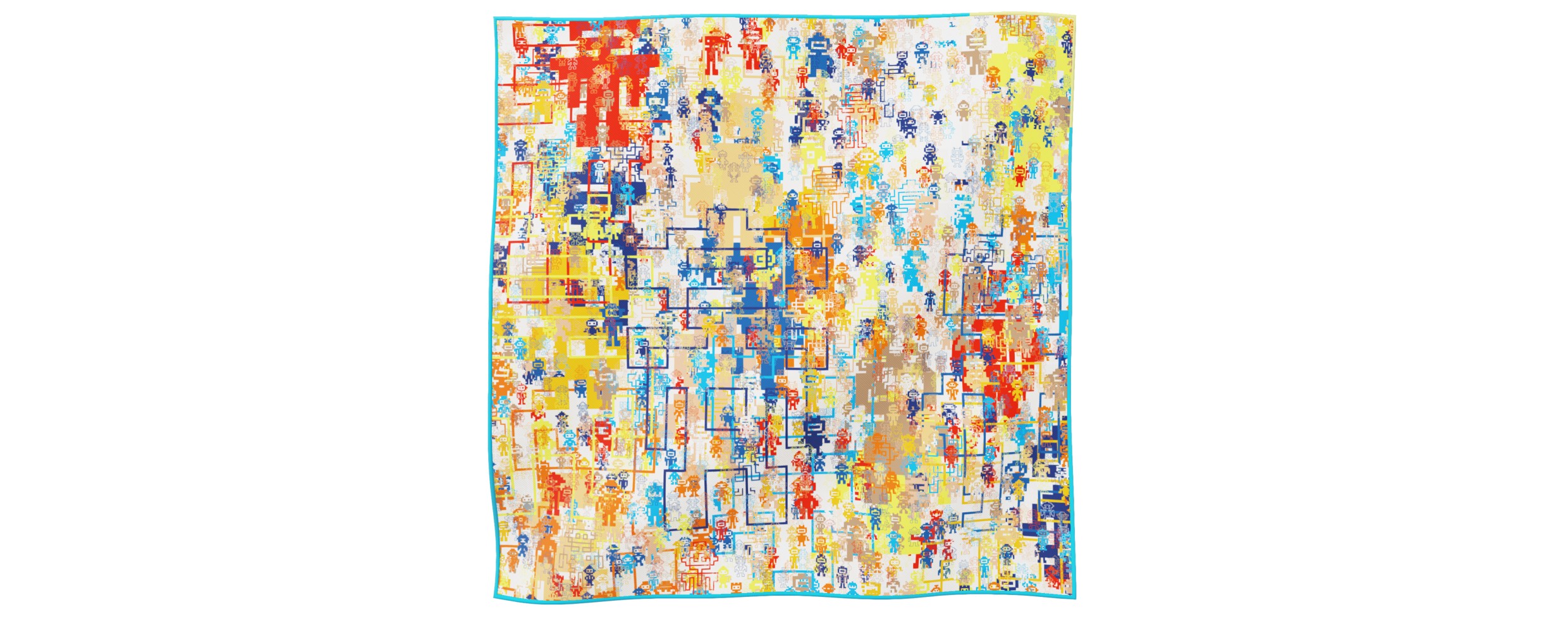 "Silk-Bots" square 45 scarf