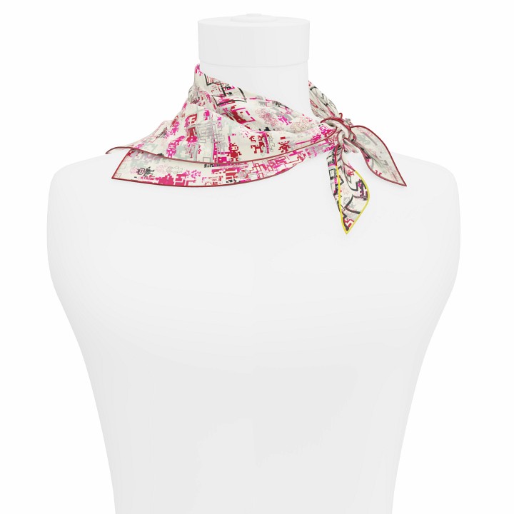 "Silk-Bots" square 45 scarf