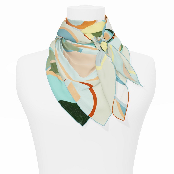 "Les ombrelles" square 90 scarf