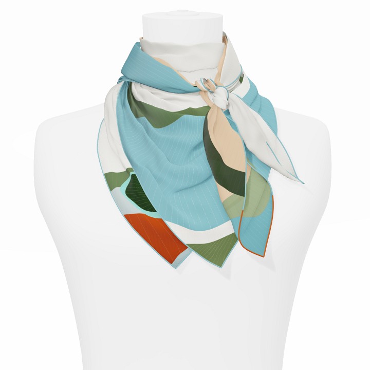"Les ombrelles" square 90 scarf
