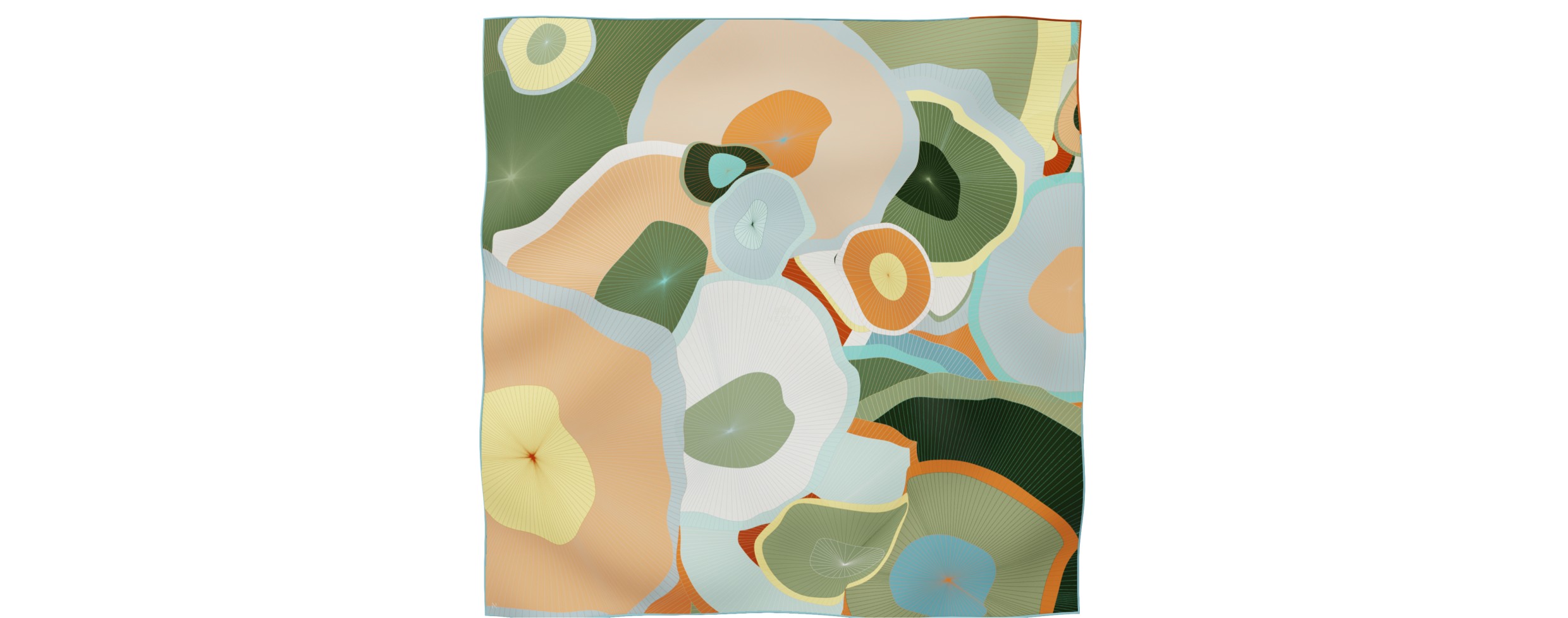 "Les ombrelles" square 90 scarf