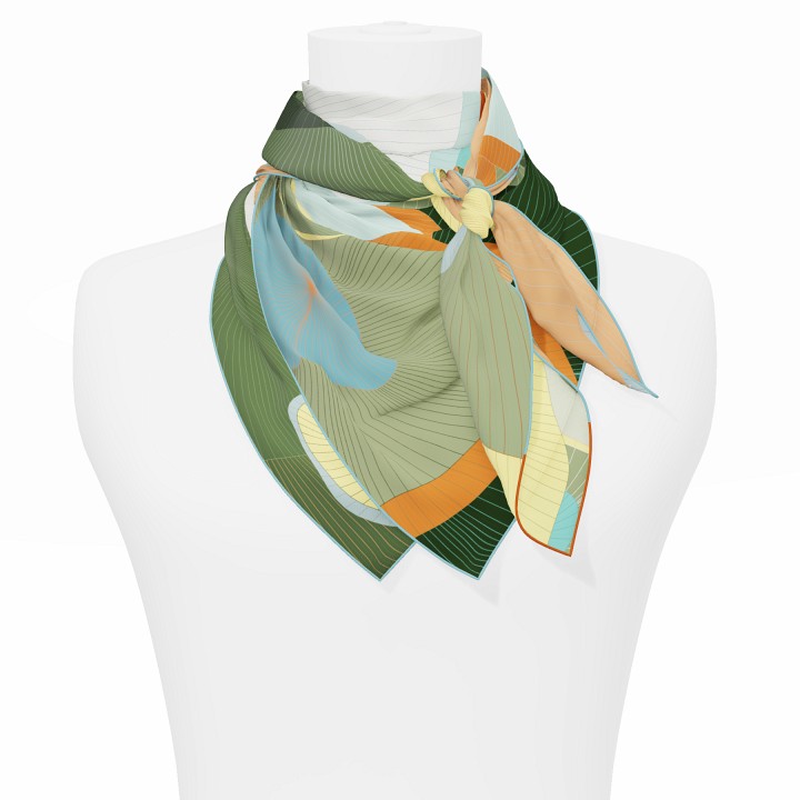 "Les ombrelles" square 90 scarf