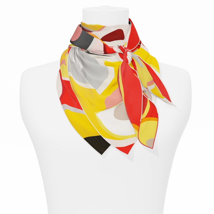 "Les ombrelles" square 90 scarf
