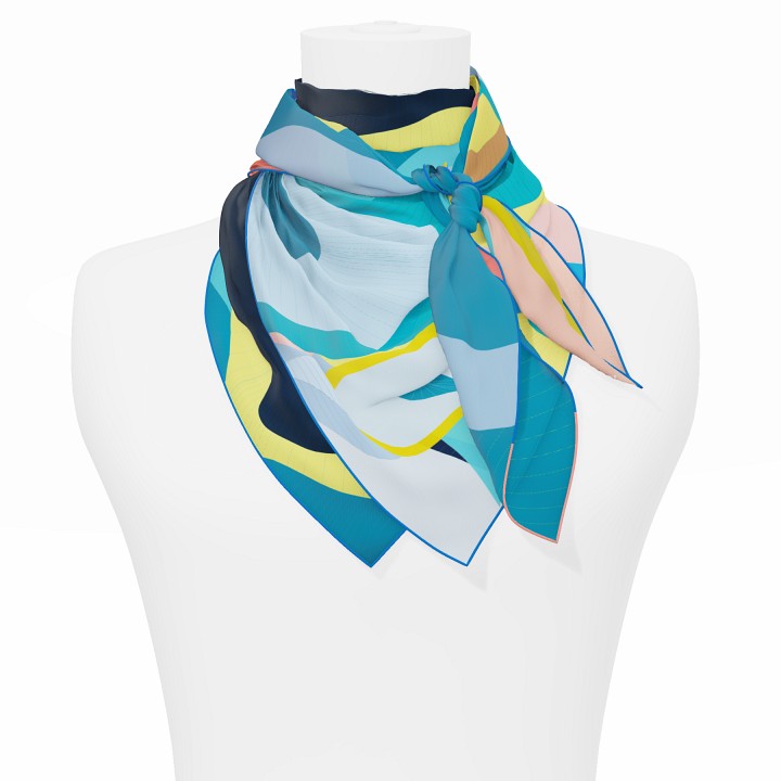 "Les ombrelles" square 90 scarf