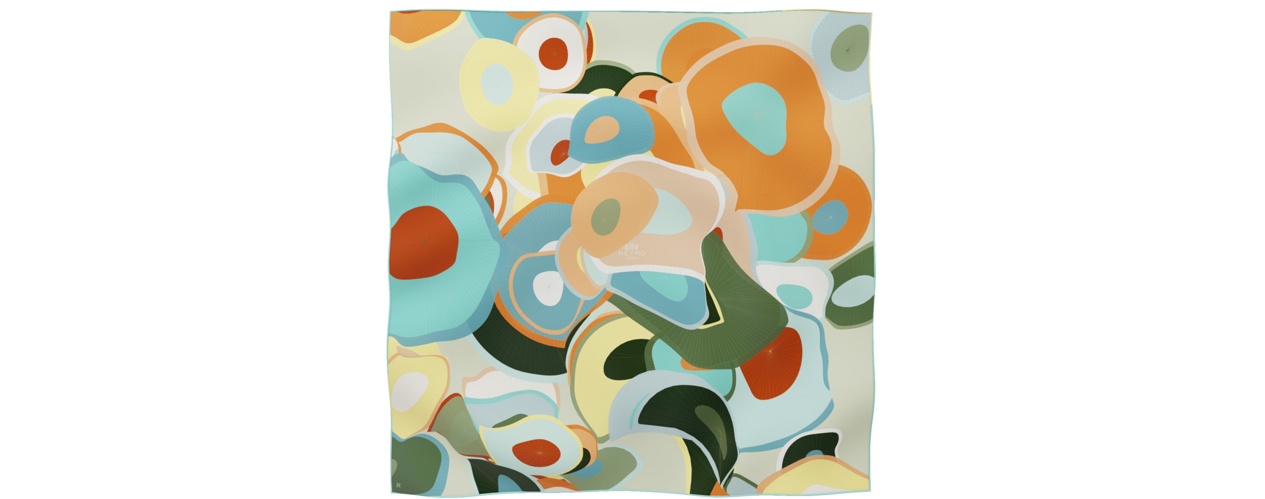 "Les ombrelles" square 90 scarf