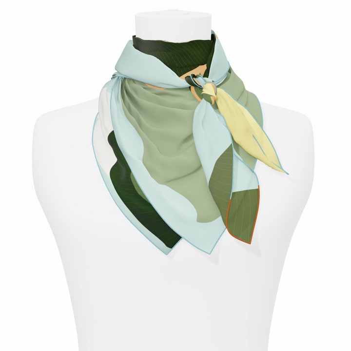 "Les ombrelles" square 90 scarf