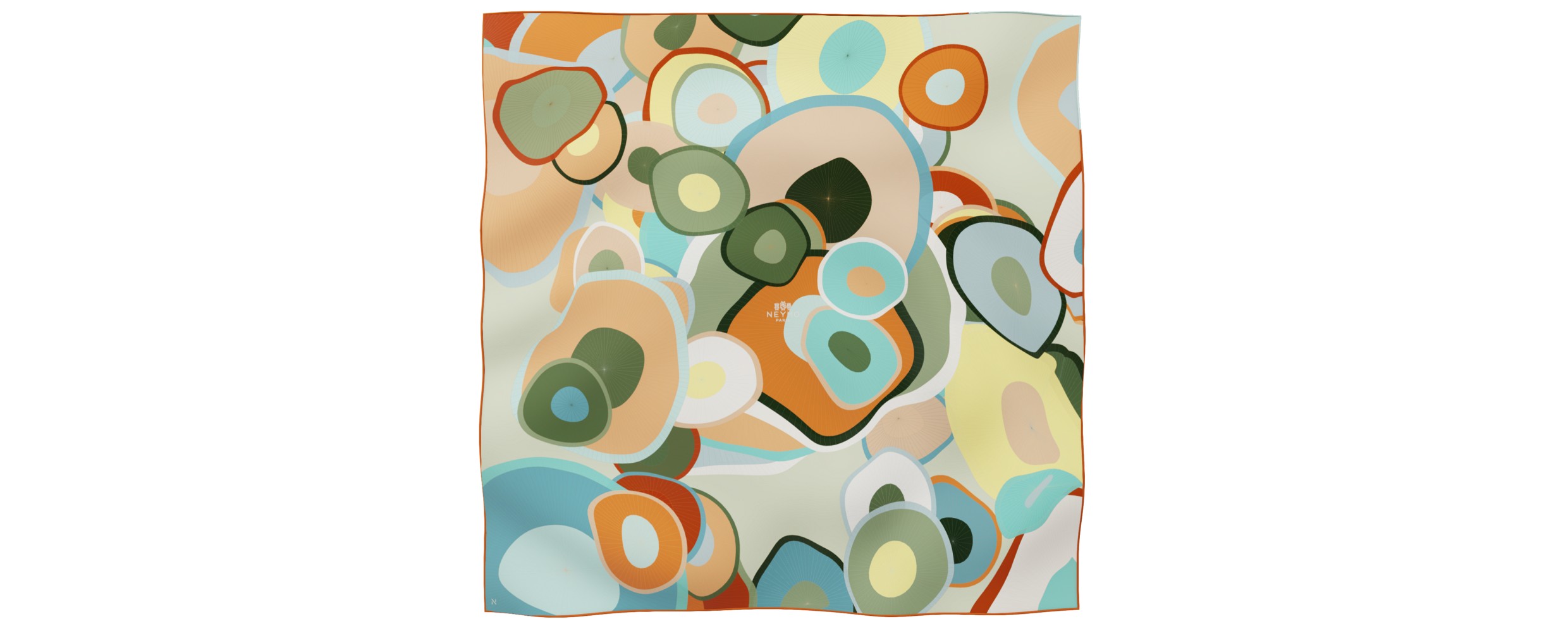 "Les ombrelles" square 90 scarf