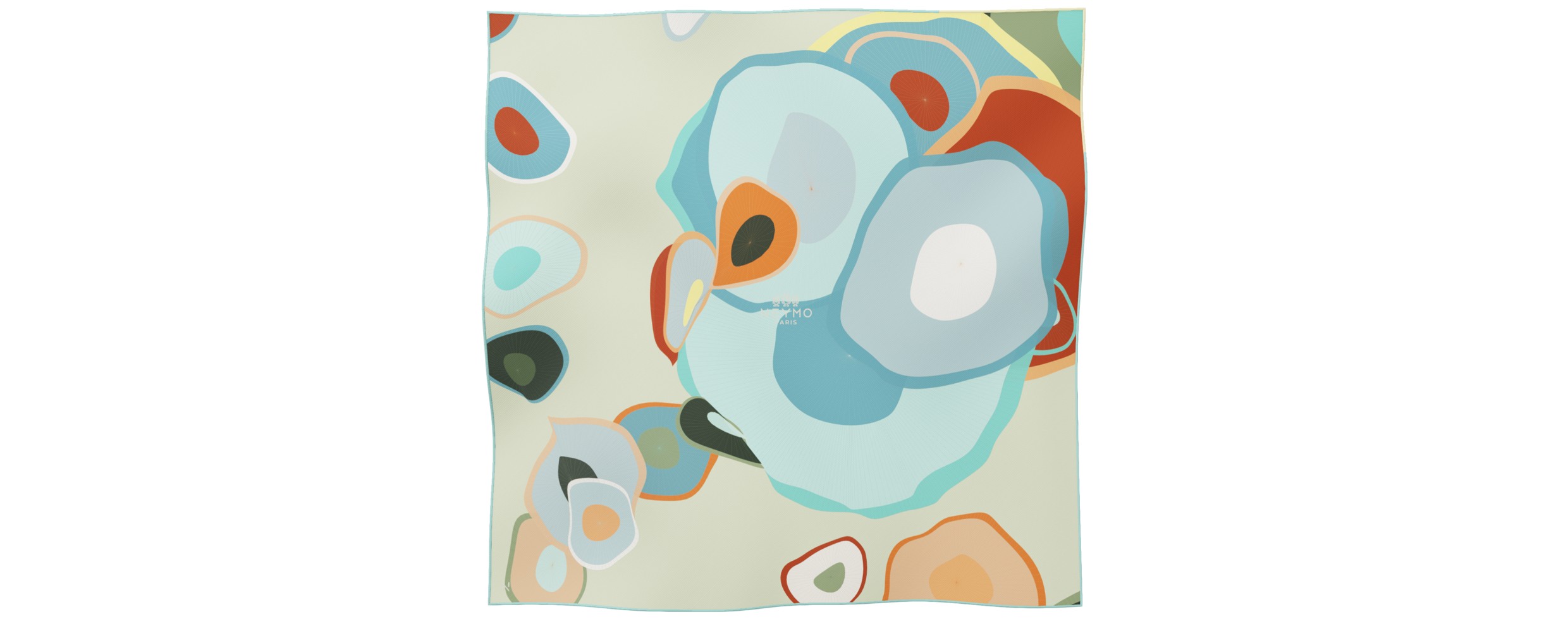 "Les ombrelles" square 70 scarf