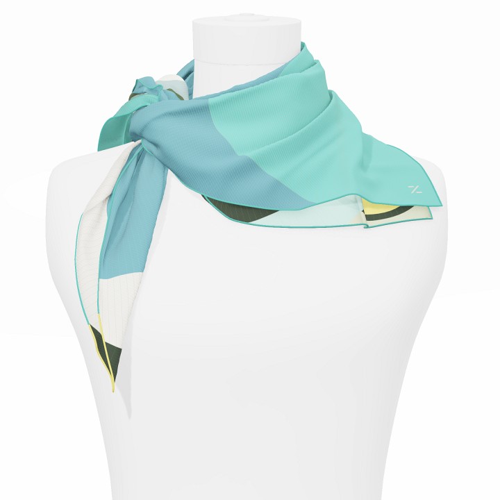 "Les ombrelles" square 70 scarf