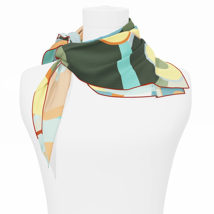 "Les ombrelles" square 70 scarf