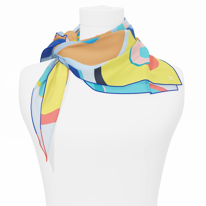 "Les ombrelles" square 70 scarf