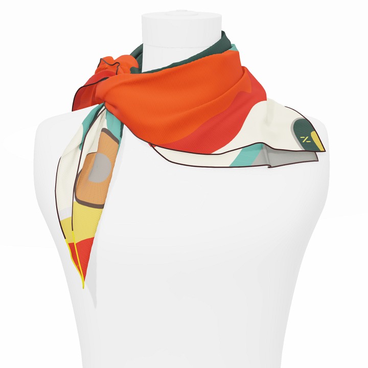"Les ombrelles" square 70 scarf