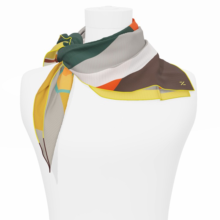 "Les ombrelles" square 70 scarf