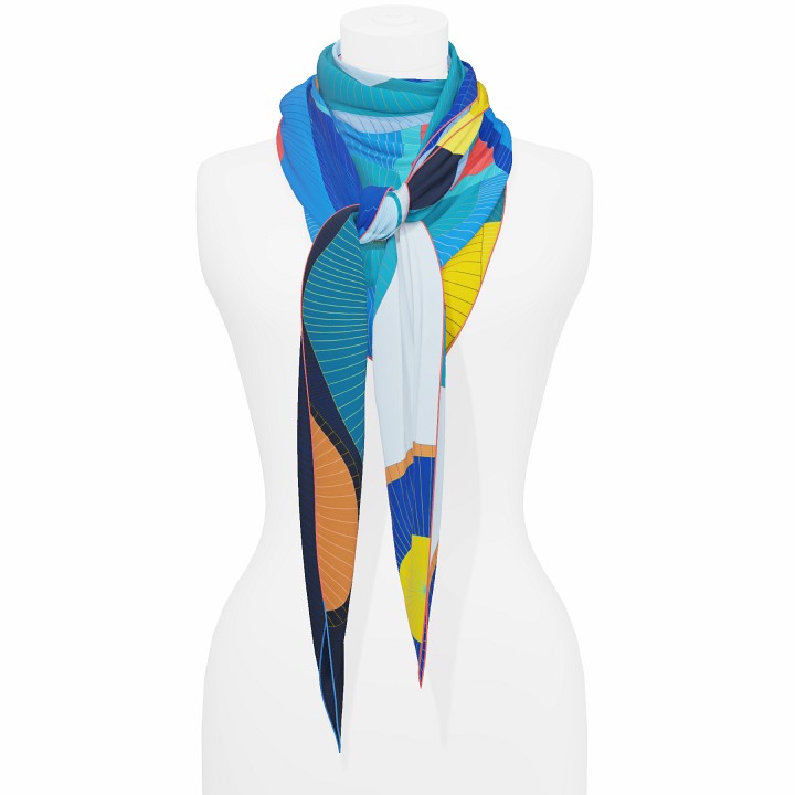 "Les ombrelles" giant square 130 scarf