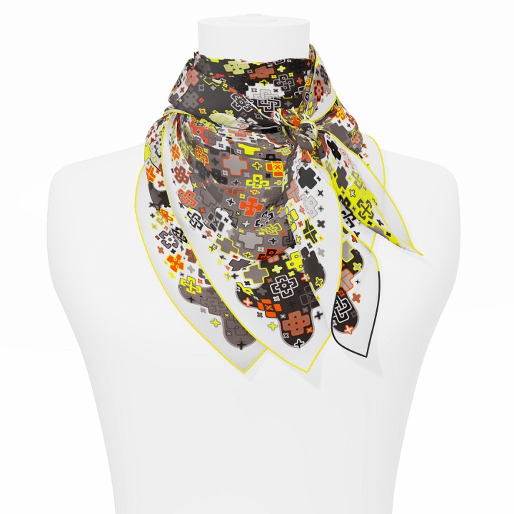 "Criss Cross" square 90 scarf