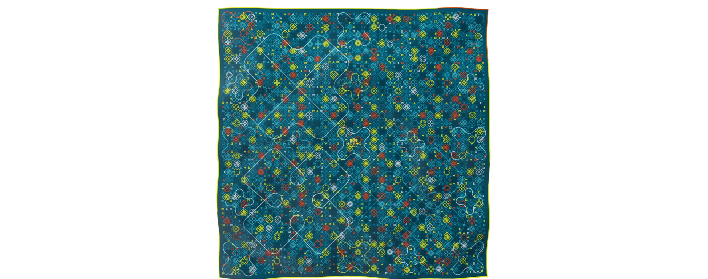 "Criss Cross" square 90 scarf