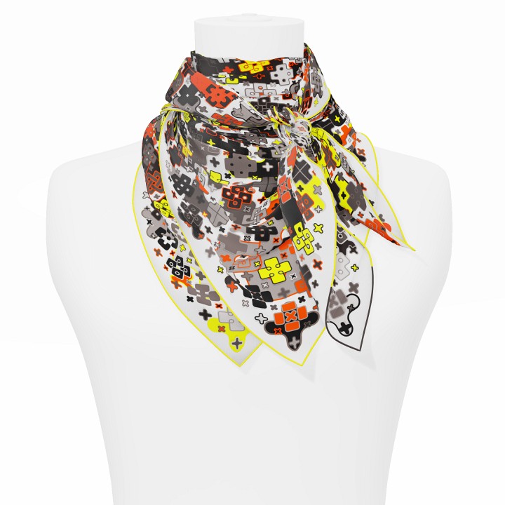 "Criss Cross" square 90 scarf