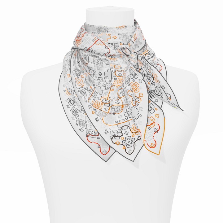 "Criss Cross" square 90 scarf