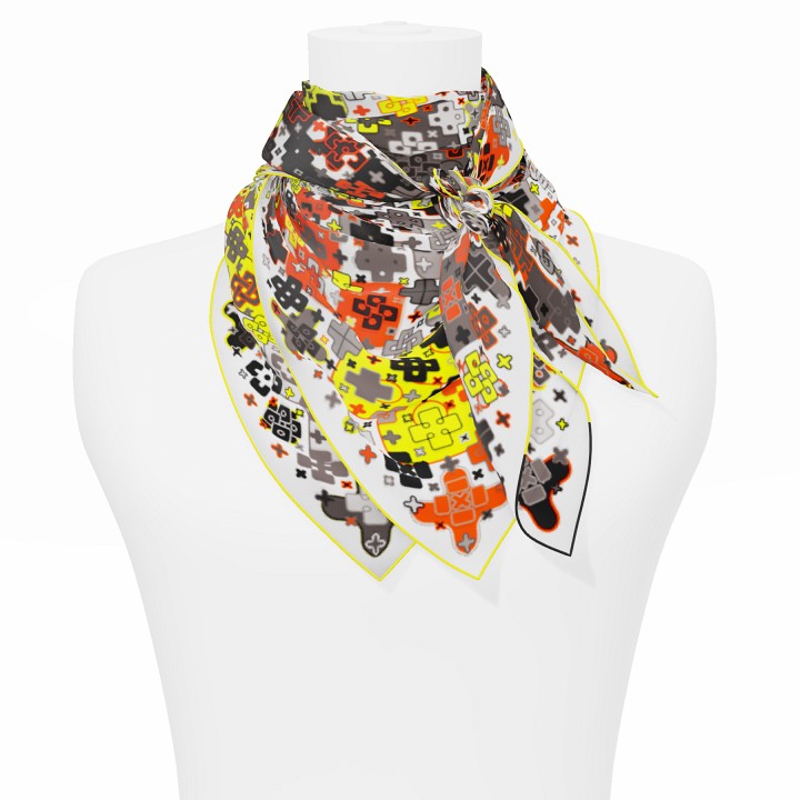 "Criss Cross" square 90 scarf