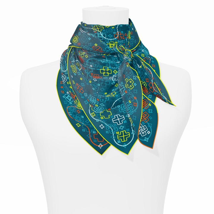 "Criss Cross" square 90 scarf