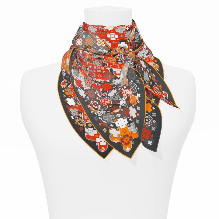 "Criss Cross" square 90 scarf