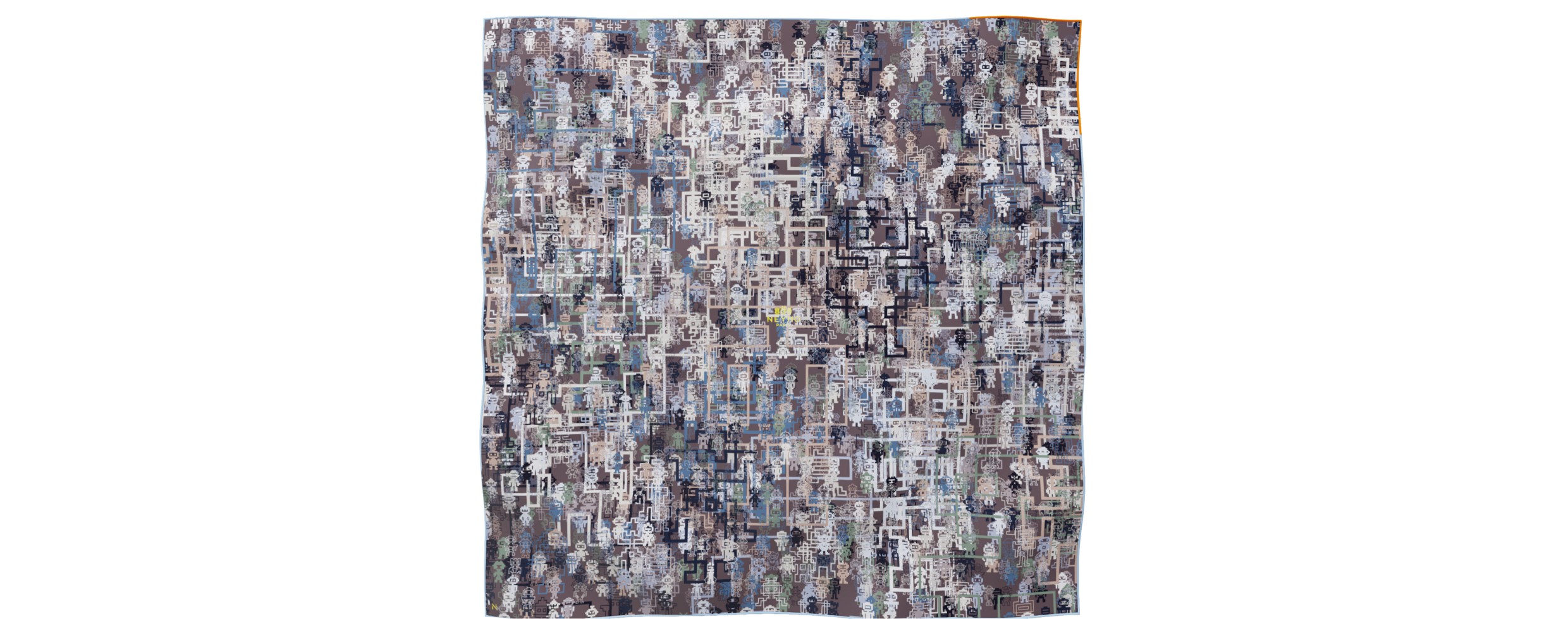 "Silk-Bots" square 90 scarf