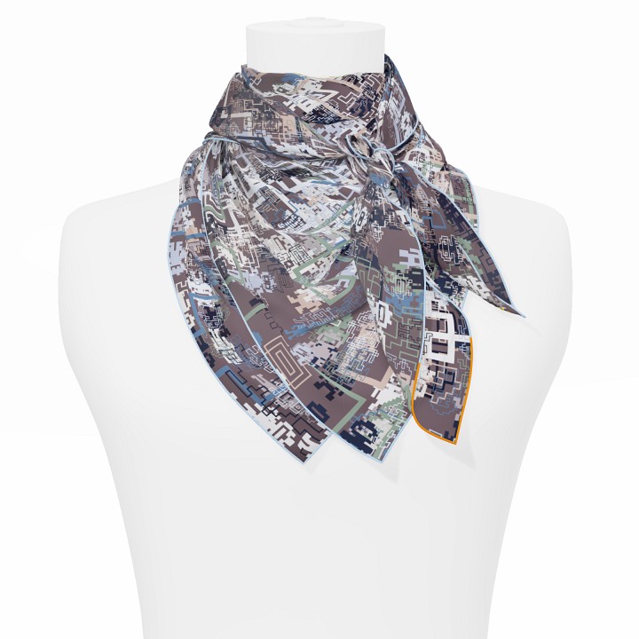 "Silk-Bots" square 90 scarf