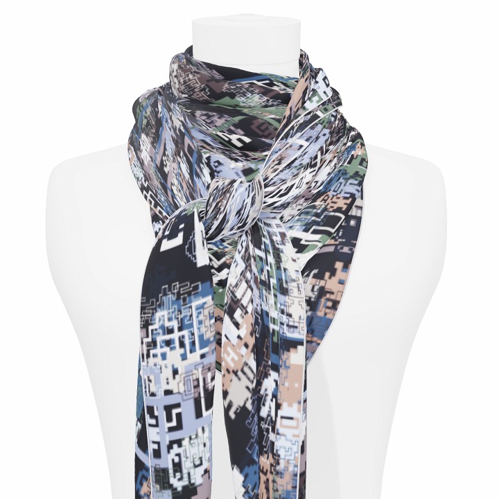 "Silk-Bots" square 130 scarf