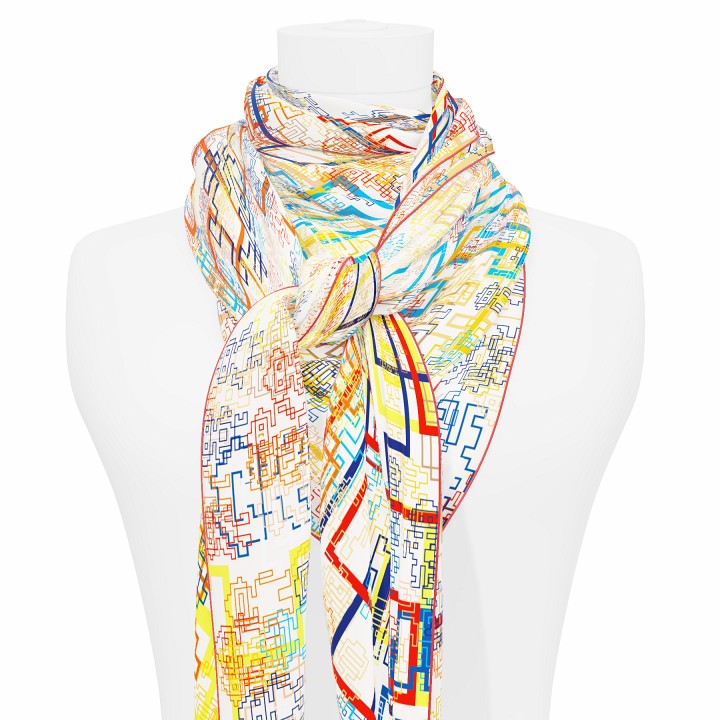 "Silk-Bots" square 130 scarf