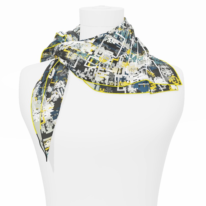 "Silk-Bots" square 70 scarf