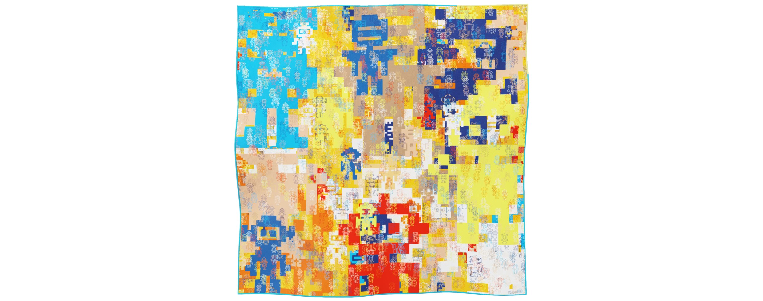 "Silk-Bots" square 70 scarf